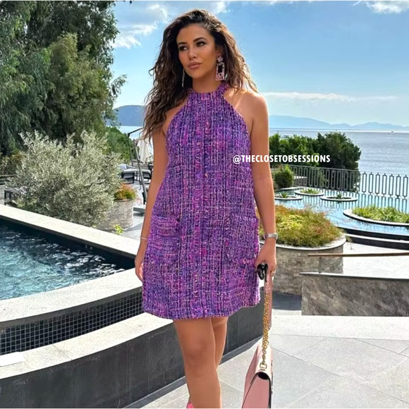 ZARA Mini Dress with Frayed Trims NWT - Picture 4 of 16